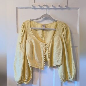 100% Linen Crop Blouse